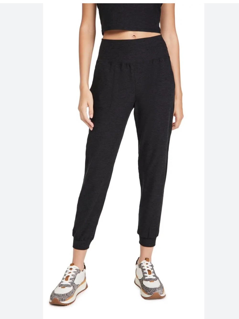 Beyond Yoga Spacedye Midi Jogger - Charcoal Gray/Black sz S